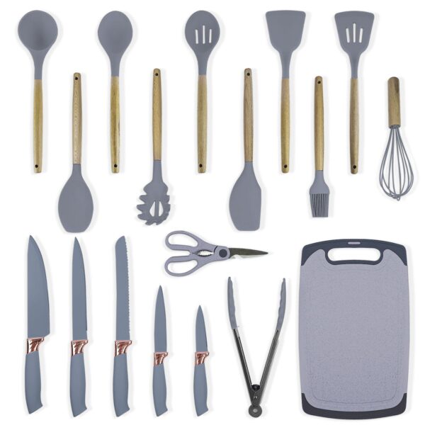 Silicone Cooking Utensils Set - Heat Resistant Kitchen Utensils, 19 Pieces Kitchen Utensil Set