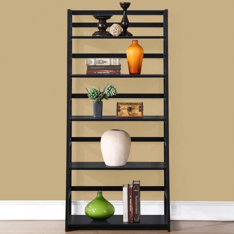 Simpli Home Acadian 5 Shelf Ladder Bookcase - Image 3