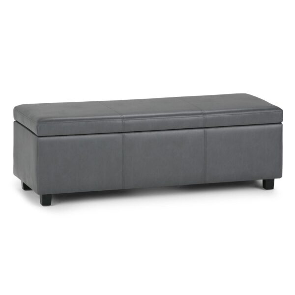 Simpli Home Avalon Faux-Leather Storage Ottoman