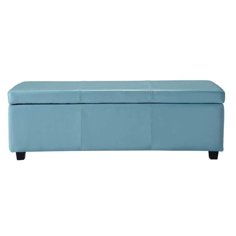 Simpli Home Avalon Faux-Leather Storage Ottoman - Image 7