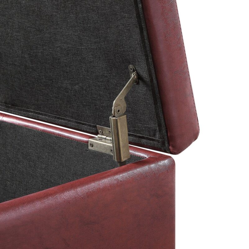 Simpli Home Avalon Faux-Leather Storage Ottoman - Image 5