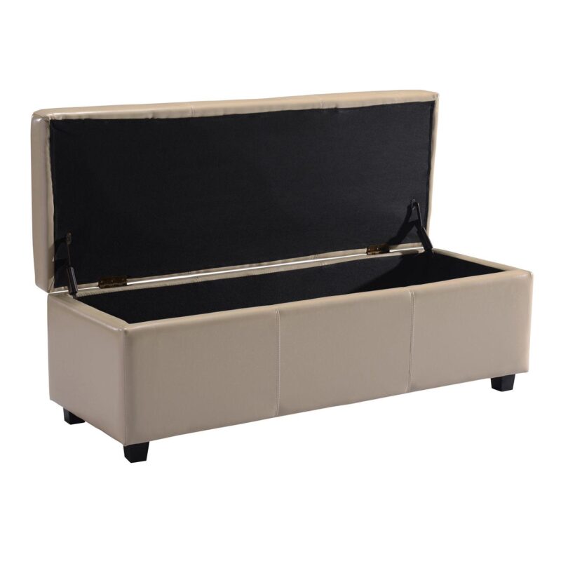 Simpli Home Avalon Faux-Leather Storage Ottoman - Image 4