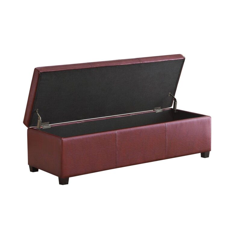 Simpli Home Avalon Faux-Leather Storage Ottoman - Image 3