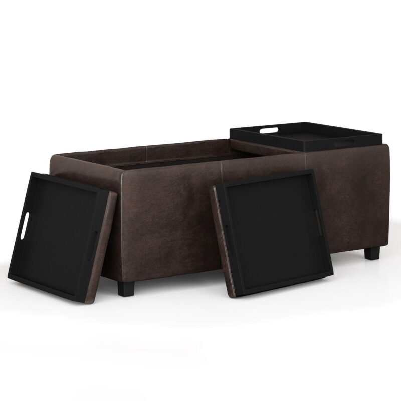 Simpli Home Avalon Storage Ottoman - Image 2