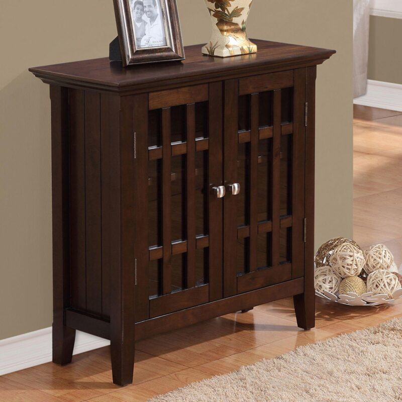 Simpli Home Bedford Rustic Low Storage Media Cabinet - Image 7
