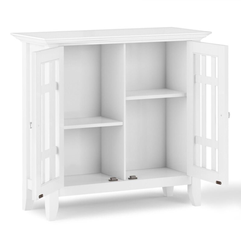 Simpli Home Bedford Rustic Low Storage Media Cabinet - Image 3