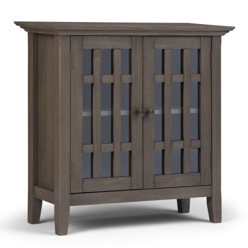 Simpli Home Bedford Rustic Low Storage Media Cabinet - Image 9