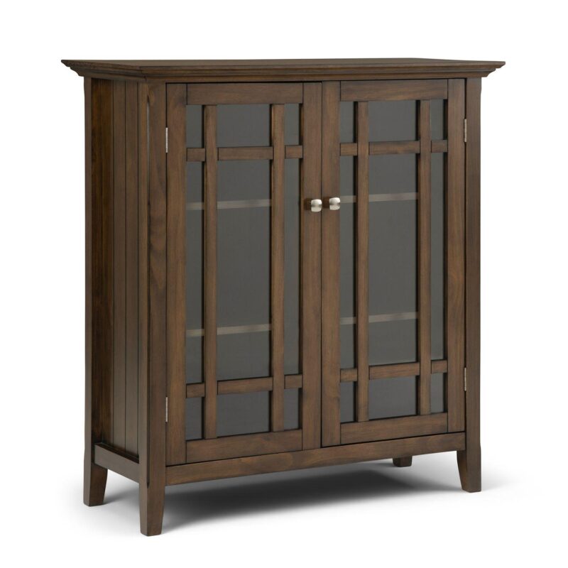 Simpli Home Bedford Rustic Low Storage Media Cabinet - Image 8