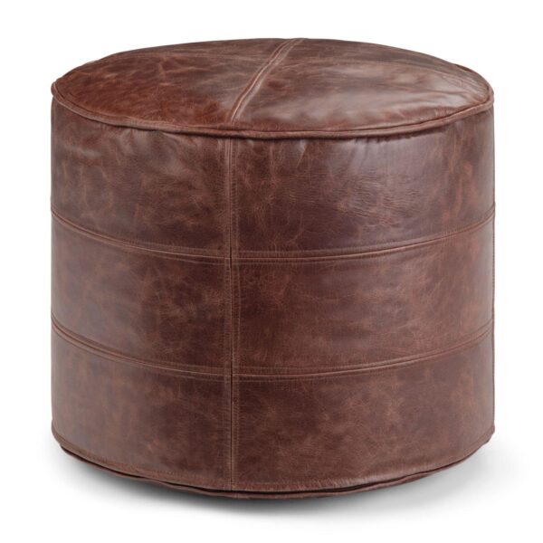 Simpli Home Connor Round Pouf Ottoman