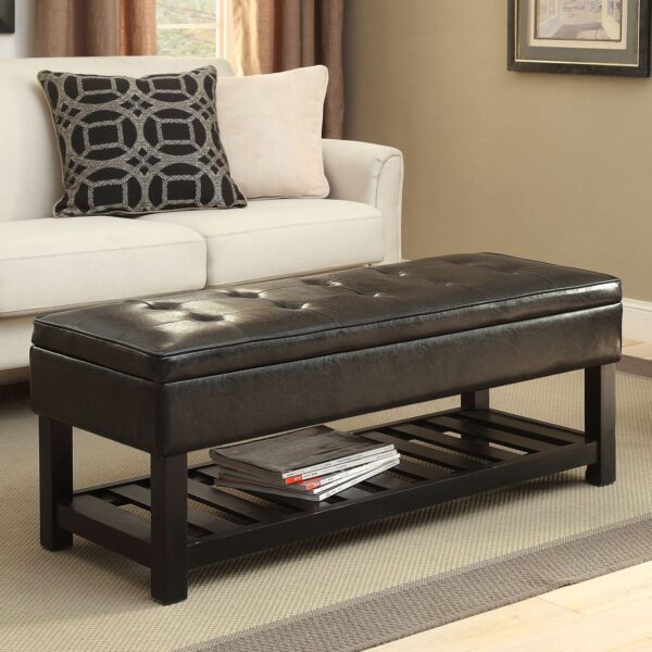 Simpli Home Cosmopolitan Rectangular Storage Bench