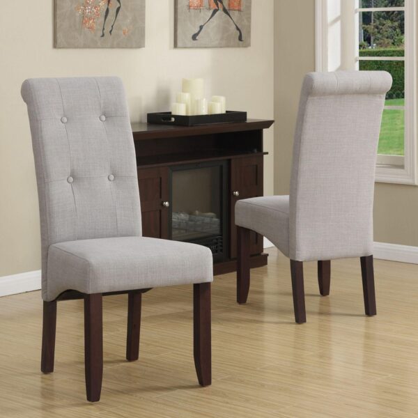 Simpli Home Cosmopolitan Deluxe Tufted Parson Chair 2-piece Set