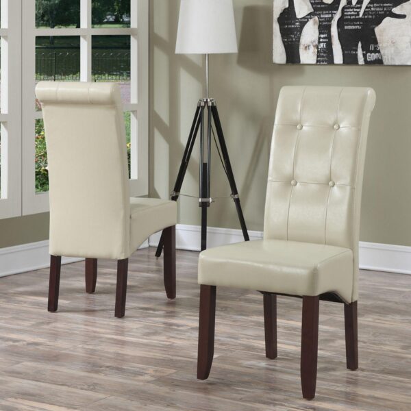 Simpli Home Cosmopolitan Deluxe Tufted Parson Chair 2-piece Set