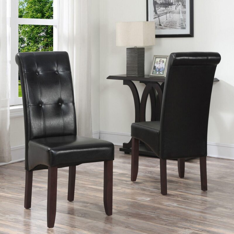 Simpli Home Cosmopolitan Deluxe Tufted Parson Chair 2-piece Set - Image 4
