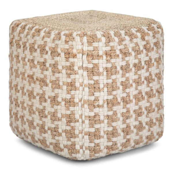 Simpli Home Cullen Transitional Cube Pouf