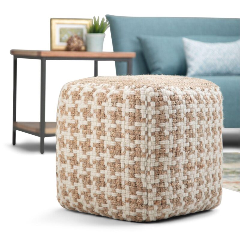 Simpli Home Cullen Transitional Cube Pouf - Image 2