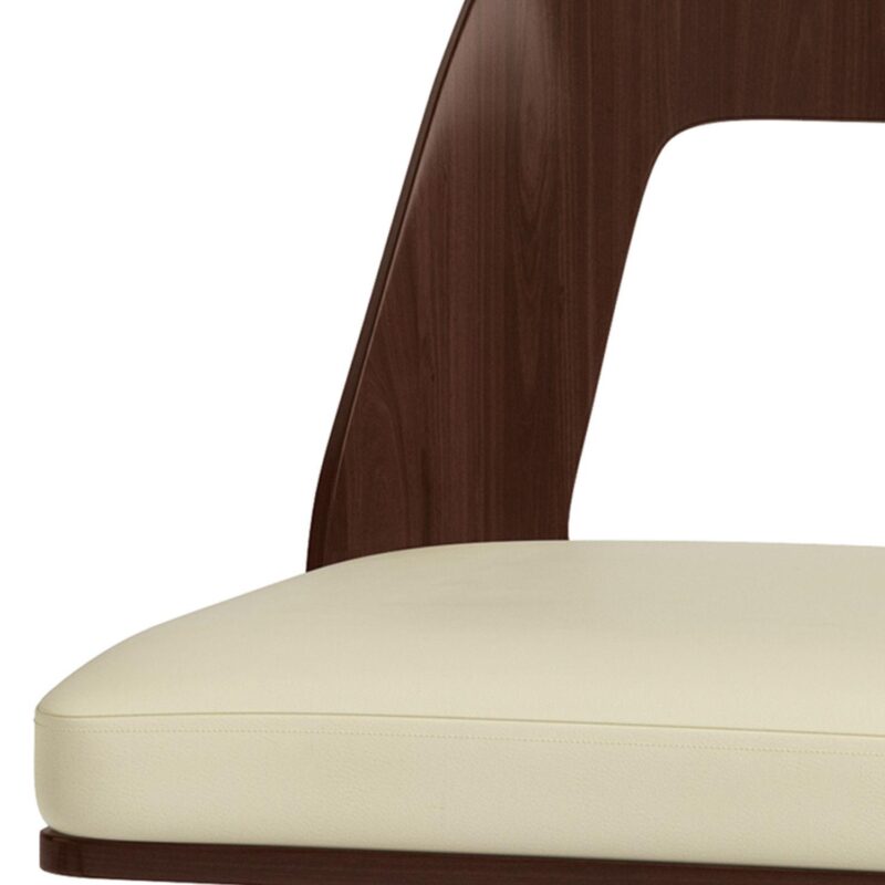 Simpli Home Ellison Bentwood Swivel Bar Stool in Cream Faux Leather Set of 2 - Image 4