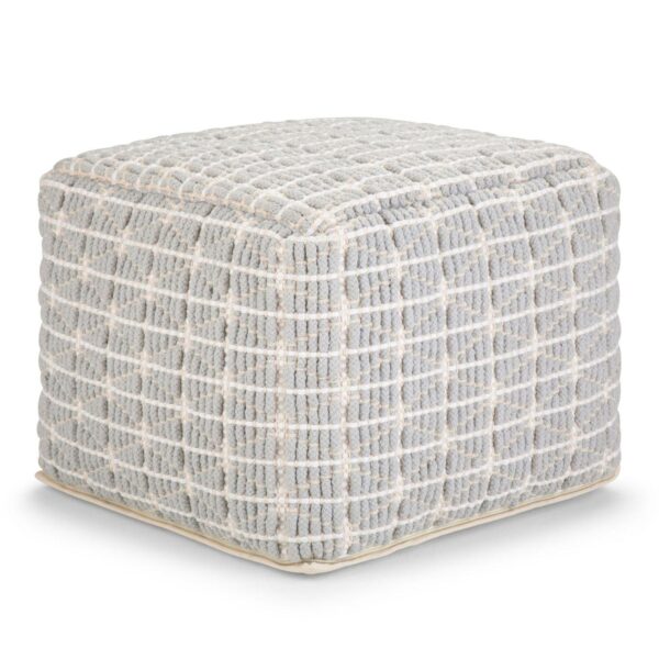 Simpli Home Noreen Transitional Square Pouf