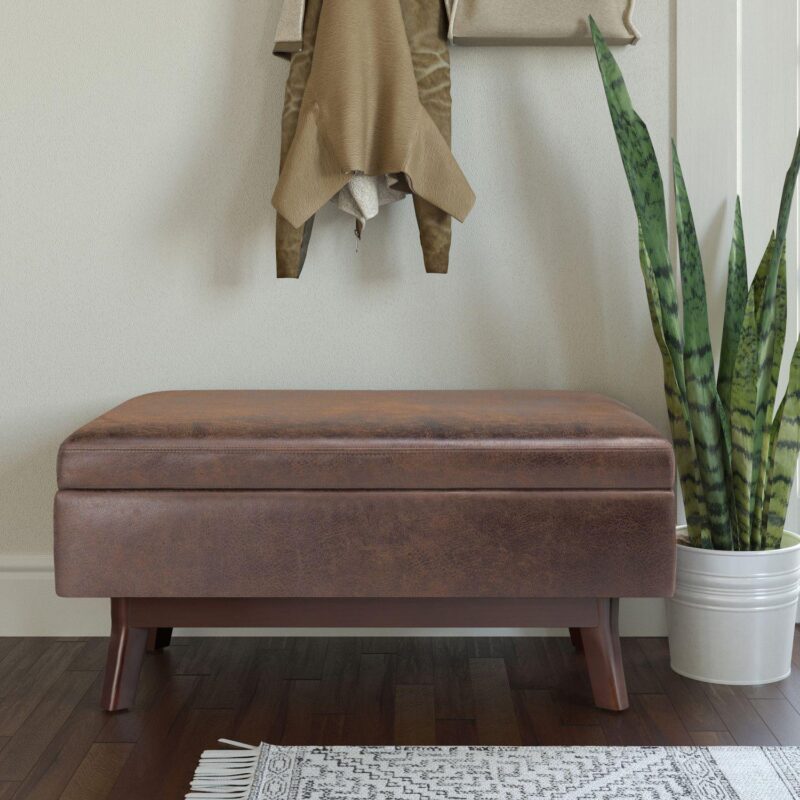 Simpli Home Owen Small Rectangular Storage Ottoman - Image 2
