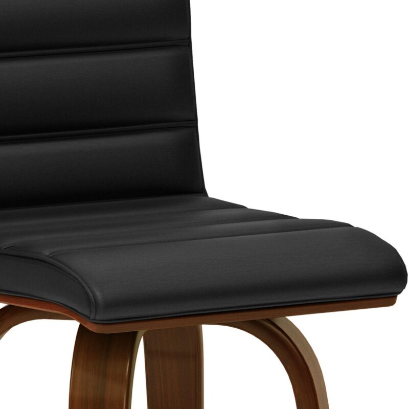 Simpli Home Roland Swivel Bar Stool in Black Faux Leather - Image 4