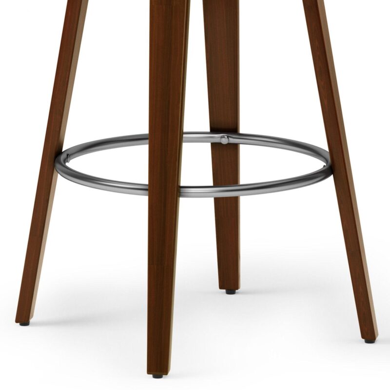 Simpli Home Roland Swivel Bar Stool in Black Faux Leather - Image 7