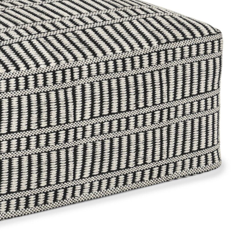 Simpli Home Safford Square Woven Indoor / Outdoor Pouf - Image 5