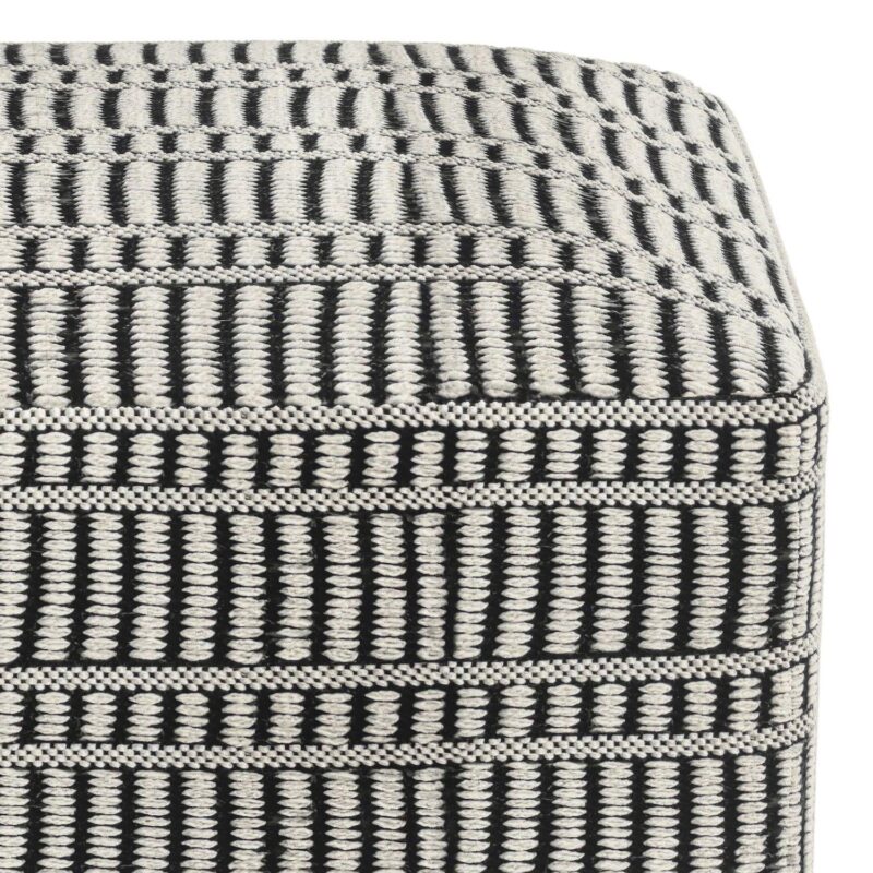 Simpli Home Safford Square Woven Indoor / Outdoor Pouf - Image 3