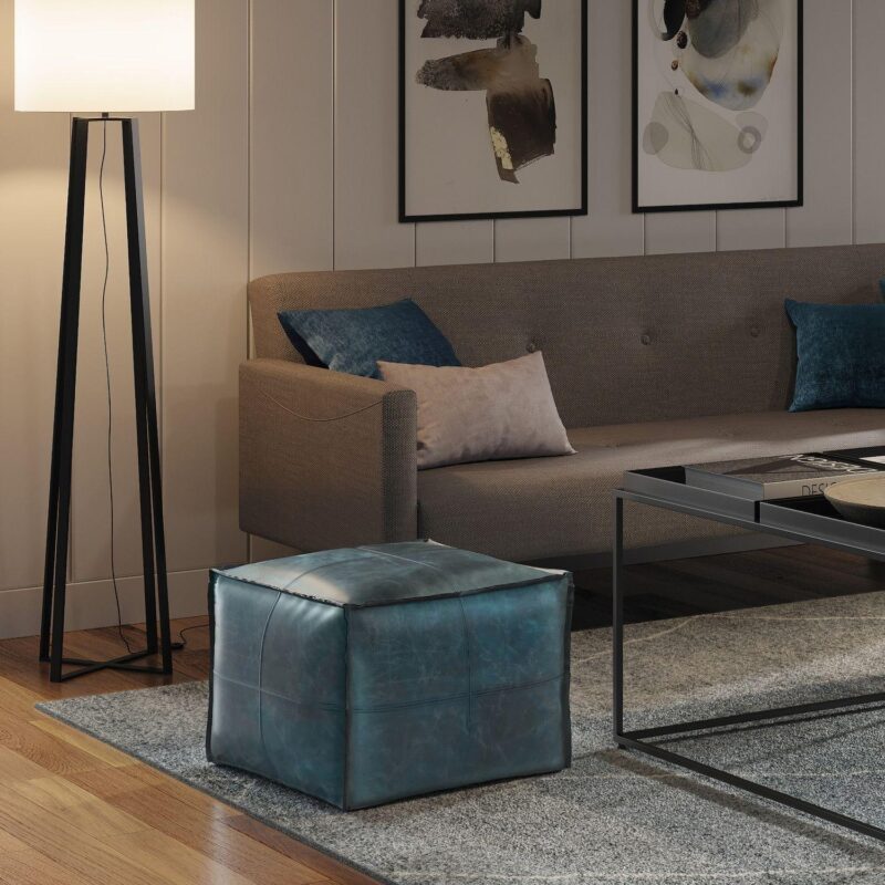 Simpli Home Sheffield Square Pouf Ottoman - Image 2