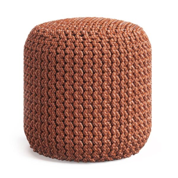 Simpli Home Wynne Round Knitted Indoor / Outdoor Pouf