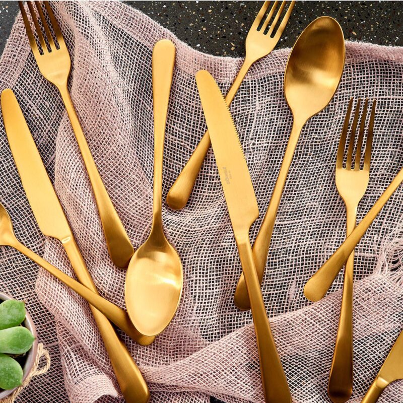 Skandia Mirabella Satin Gold 20-pc. Flatware Set - Image 2