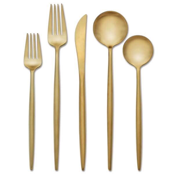 Skandia Zephyr Satin Gold 20-pc. Flatware Set