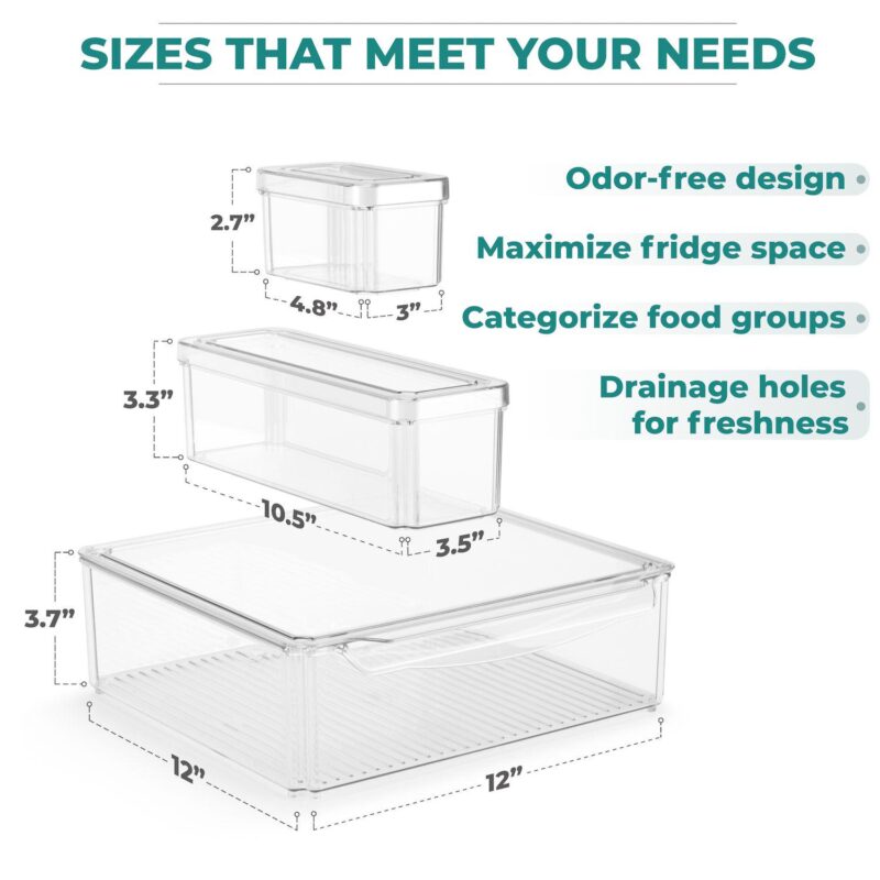 Sorbus 10 Piece Clear Stackable Pantry Storage Bins With Lids -perfect For Kitchen Organization - Image 3