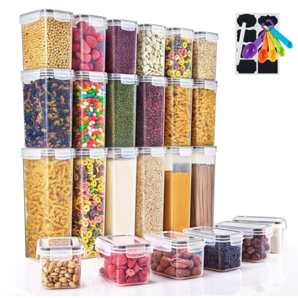 Sorbus 24 Pack Airtight Food Storage Containers, Labels, Marker and Measuring Spoons