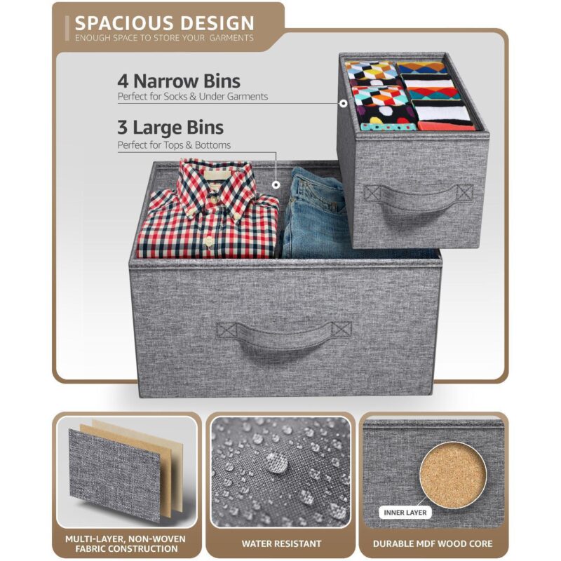 Sorbus 7 Drawers Dresser With Steel Frame, Wood Top, Handles - Storage For Bedroom, Home, Etc - Image 5