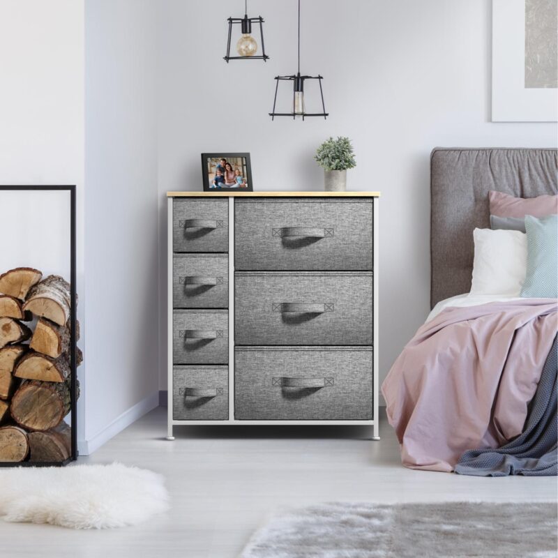 Sorbus 7 Drawers Dresser With Steel Frame, Wood Top, Handles - Storage For Bedroom, Home, Etc - Image 2