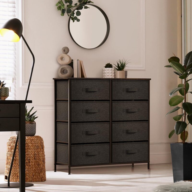 Sorbus 8 Drawers Storage Dresser For Bedroom, Closet, Office Organization - Steel Frame, Wood Top - Image 2