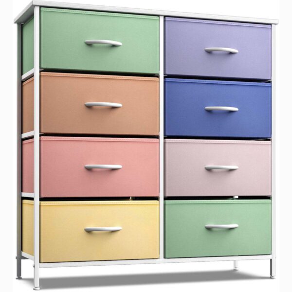 Sorbus 8 Drawers Storage Dresser For Bedroom, Closet, Office Organization - Steel Frame, Wood Top