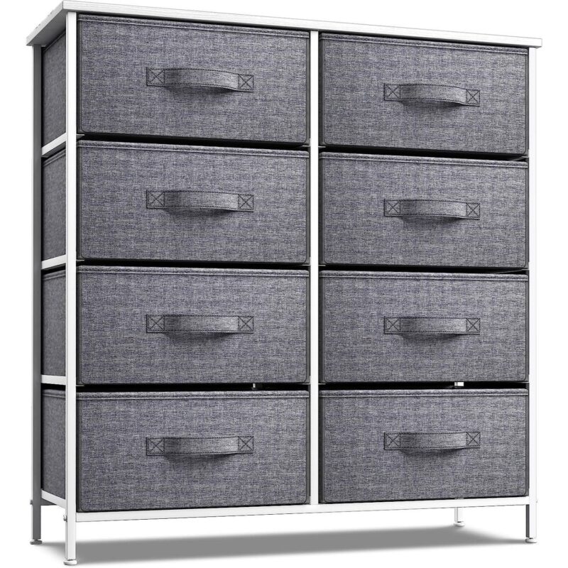 Sorbus 8 Drawers Storage Dresser For Bedroom, Closet, Office Organization - Steel Frame, Wood Top - Image 7