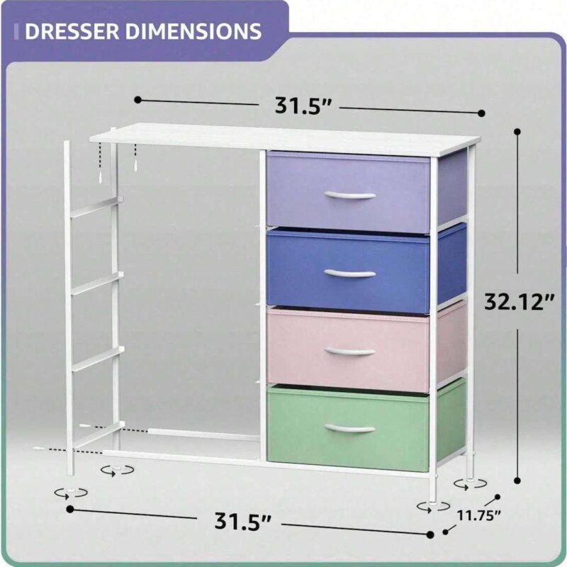 Sorbus 8 Drawers Storage Dresser For Bedroom, Closet, Office Organization - Steel Frame, Wood Top - Image 4