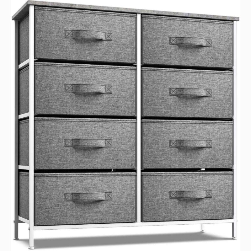 Sorbus 8 Drawers Storage Dresser For Bedroom, Closet, Office Organization - Steel Frame, Wood Top - Image 9