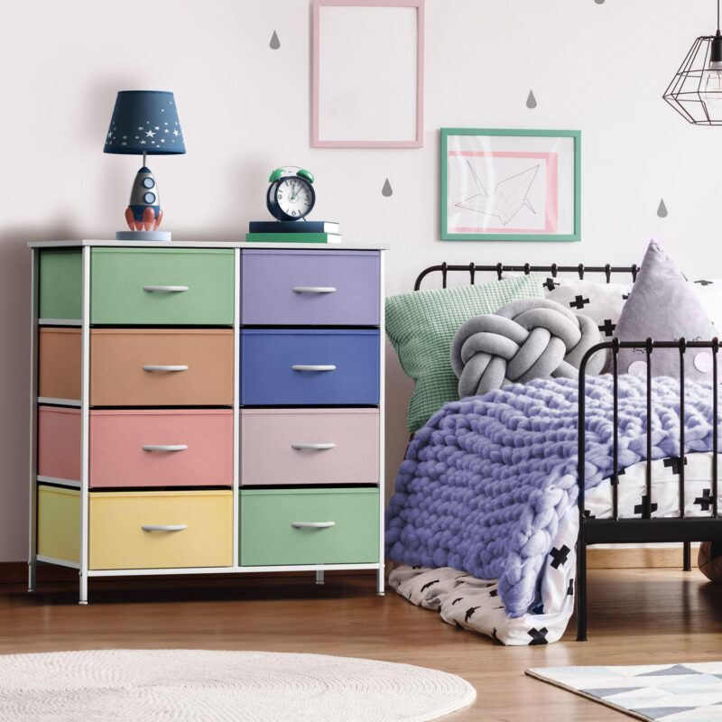 Sorbus 8 Drawers Storage Dresser For Bedroom, Closet, Office Organization - Steel Frame, Wood Top - Image 2