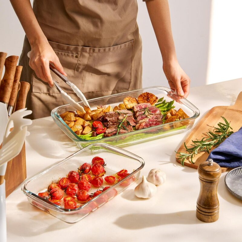 Sorbus 8-Piece Deep Glass Baking Dish Set with Lids - Versatile, Durable, Oven-Safe, and Dishwasher-Safe for Easy Baking, Storing, and Serving - Image 5
