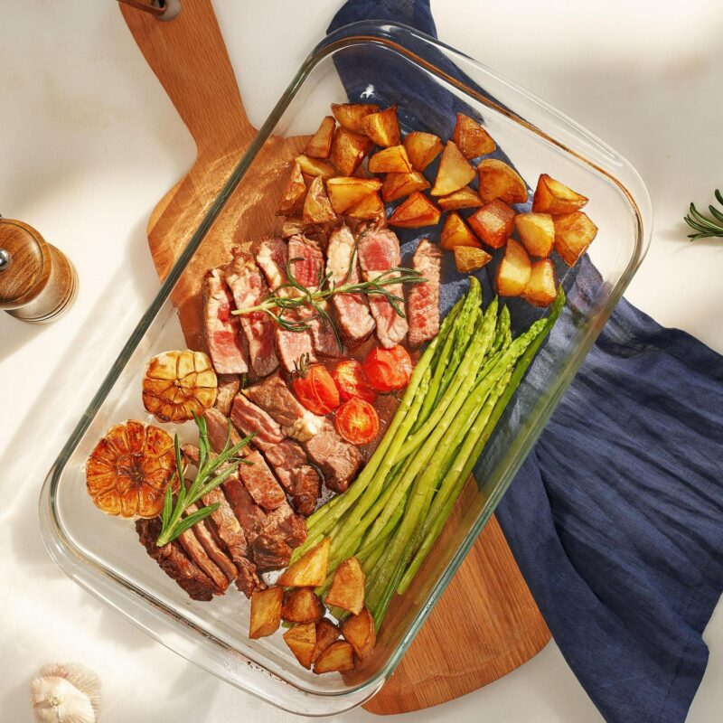 Sorbus 8-Piece Deep Glass Baking Dish Set with Lids - Versatile, Durable, Oven-Safe, and Dishwasher-Safe for Easy Baking, Storing, and Serving - Image 4