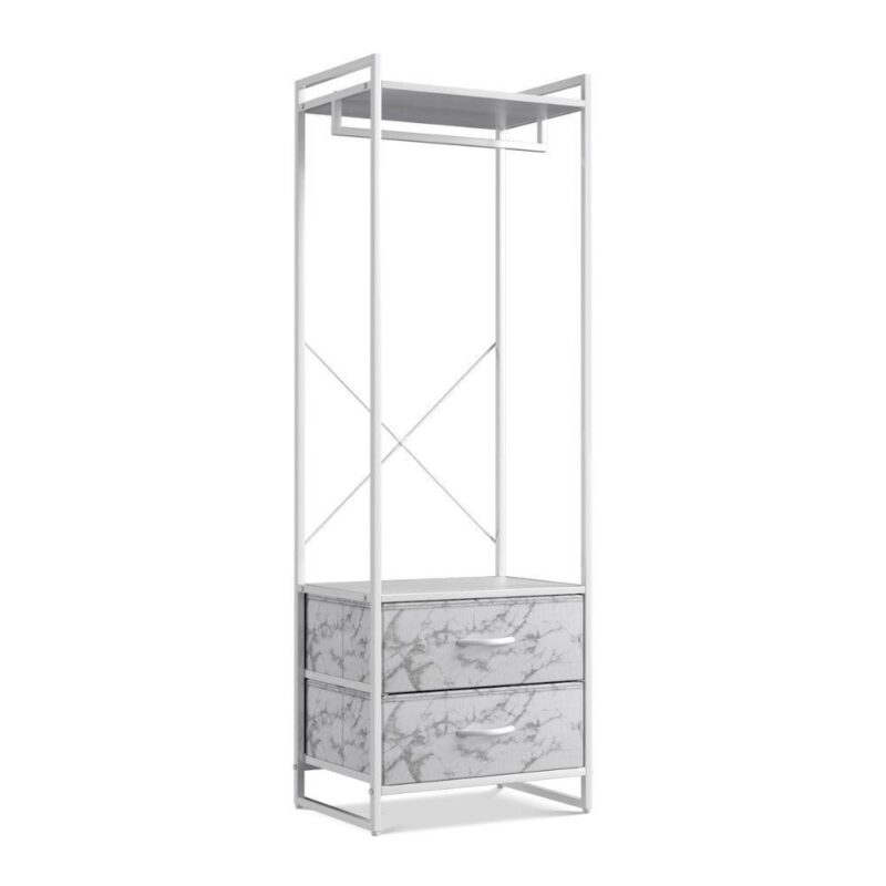 Sorbus Clothing Rack With 2 Drawers -wood Top, Steel Frame, And Fabric Drawers Storage Organizer - Image 8