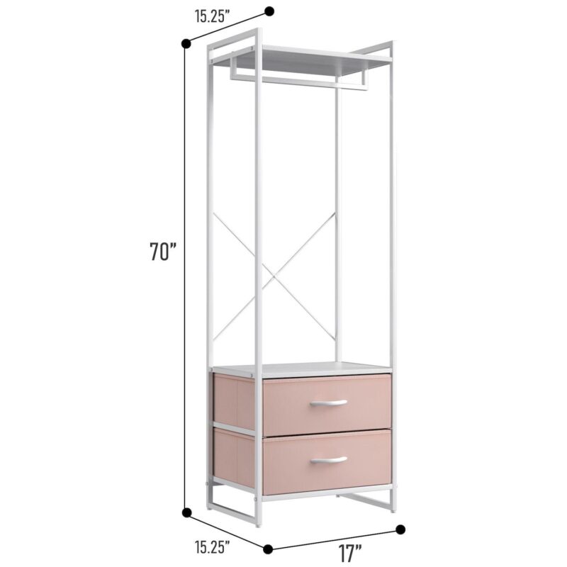 Sorbus Clothing Rack With 2 Drawers -wood Top, Steel Frame, And Fabric Drawers Storage Organizer - Image 5