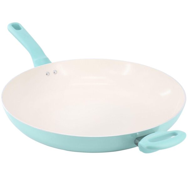 Spice By Tia Mowry Savory Saffron 14 Inch Nonstick Aluminum Skillet Mint