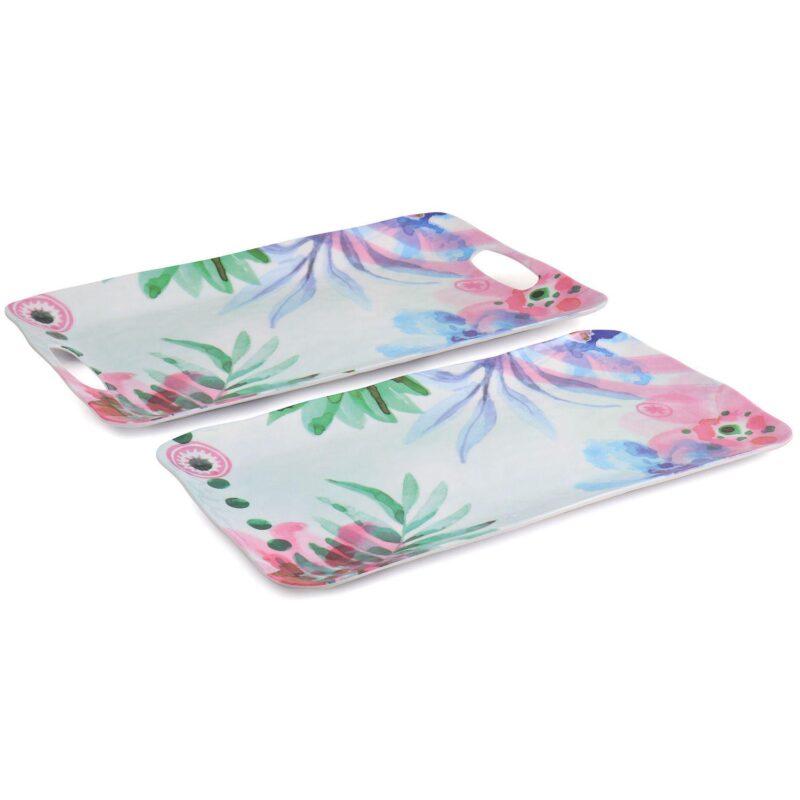 Spice by Tia Mowry Cinnamon Twist 2 Piece Melamine Serving Tray Set in Multi - Image 2