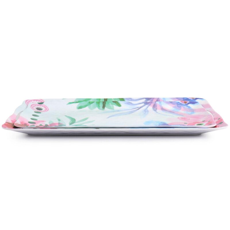 Spice by Tia Mowry Cinnamon Twist 2 Piece Melamine Serving Tray Set in Multi - Image 3