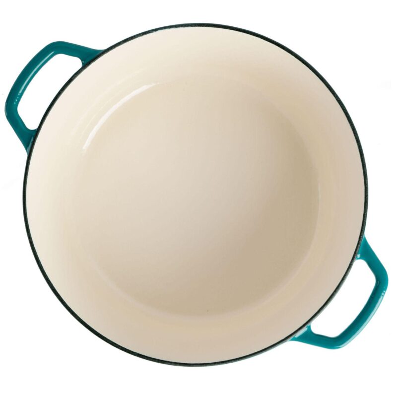 Spice by Tia Mowry Savory Saffron 3.9 Quart Enameled Cast Iron Dutch Oven with Lid in Teal - Image 3
