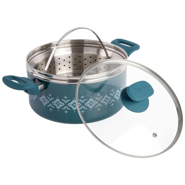 Spice by Tia Mowry Savory Saffron Aluminum Dutch Oven with Steamer