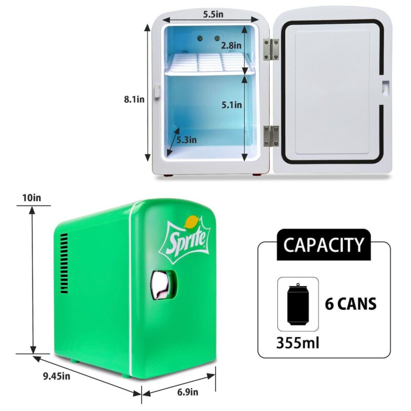Sprite 6-Can Mini Fridge Cooler/Warmer - Image 6